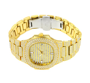 Iced Out 18k Gold Watch