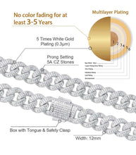 Load image into Gallery viewer, 5mm White Gold Tennis and 12mm Cuban Link Bracelet Set
