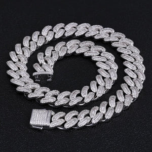 16mm White Gold Baguette Chain