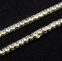 Load image into Gallery viewer, 14k Gold 5mm Tennis Chain and Bracelet Set
