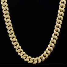 Load image into Gallery viewer, 12mm Iced Out Cuban Link Necklace in 14K Gold
