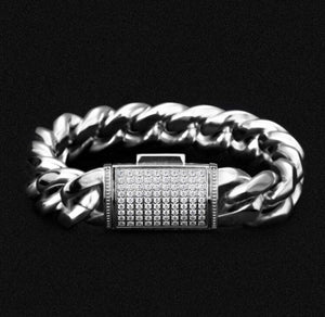 18mm Iced Out Box Clasp Miami Cuban Link Bracelet