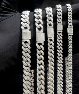 6mm White Gold Moissanite Cuban Link Chain