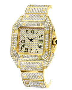 Iced Out 18k Gold Watch