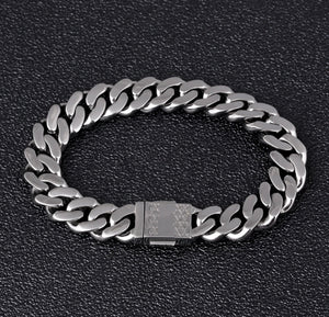 12mm Black Iced Cuban Link Bracelet