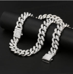 White Gold 20mm Cuban Chain