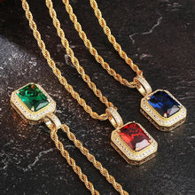 Load image into Gallery viewer, Green Emerald Gemstone 14k Gold Pendant
