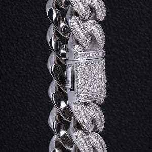 16mm White Gold Baguette Chain