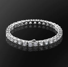 Load image into Gallery viewer, White Gold 5mm Tennis Chain/Bracelet Set
