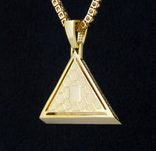 Load image into Gallery viewer, 14k Gold Iced Out Eye of Horus Pyramid Pendant
