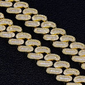 16mm 18k Gold Baguette Chain