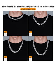 Load image into Gallery viewer, 12mm White Gold Iced Prong Link Choker Cuban Chain
