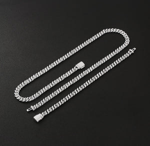 6mm White Gold Moissanite Cuban Link Chain