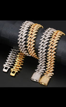 Load image into Gallery viewer, 15mm 18k Gold Spiked Diamond Cuban Chain
