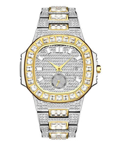 White Gold/18k Gold Face Watch