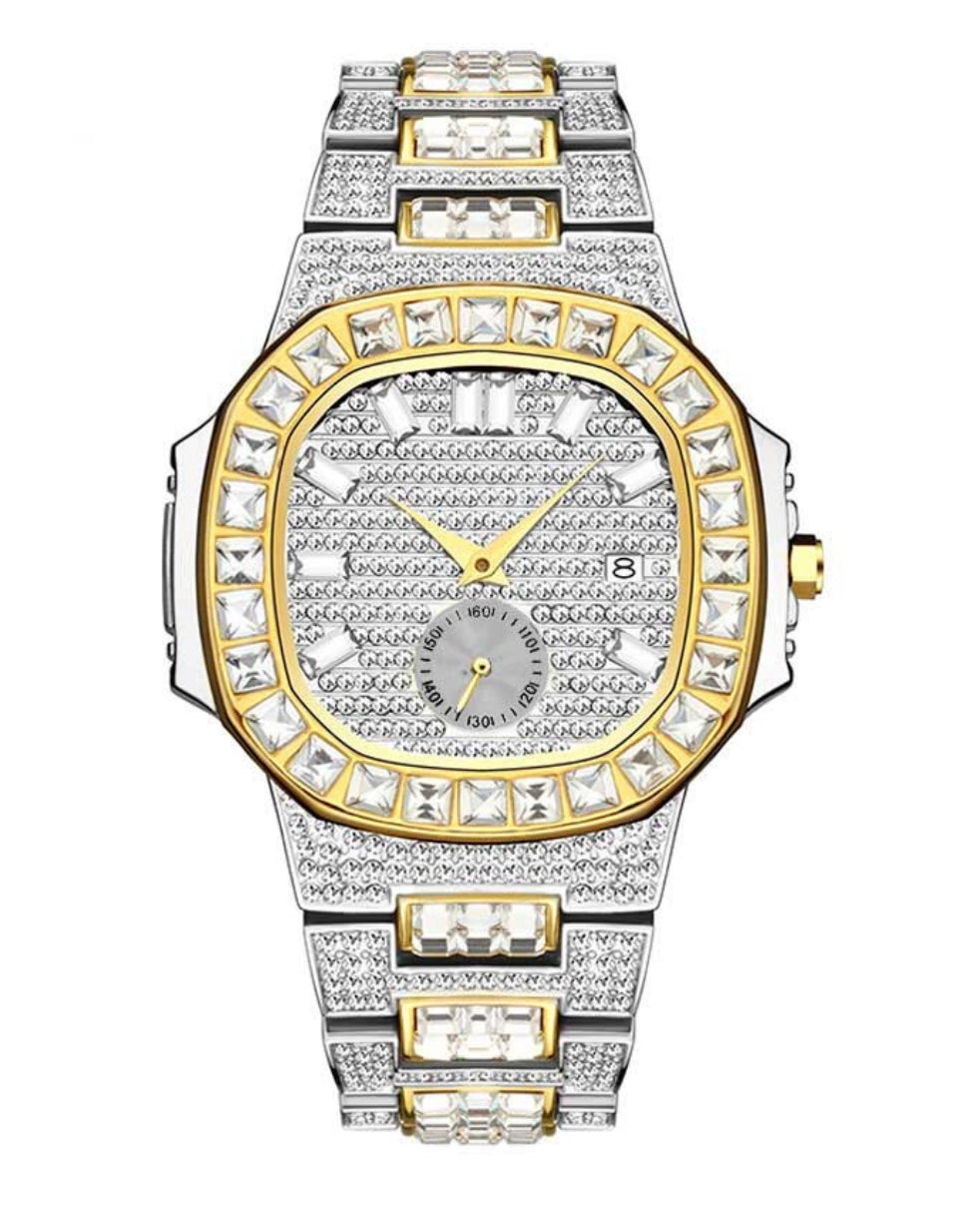 White Gold/18k Gold Face Watch