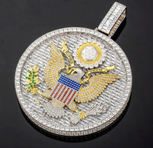 Load image into Gallery viewer, White Gold Presidential VVS Moissanite Baguette Cut Diamond Pendant
