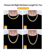 Load image into Gallery viewer, 12mm Iced Out Cuban Link Necklace in 14K Gold
