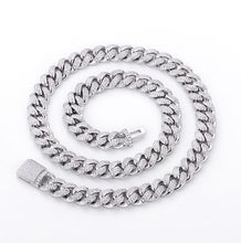 Load image into Gallery viewer, 12mm White Gold Moissanite Cuban Link Chain
