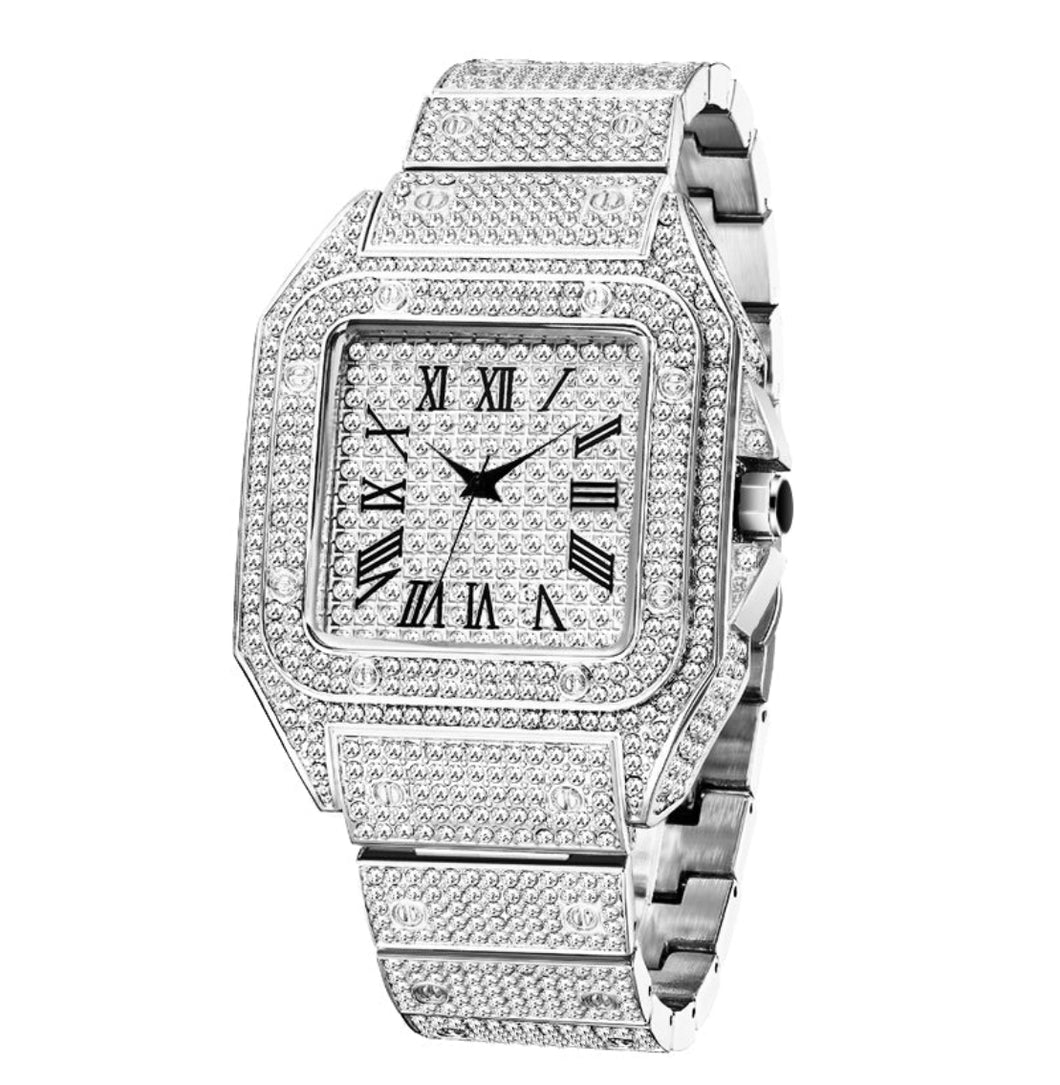 Iced Out White Gold Watch