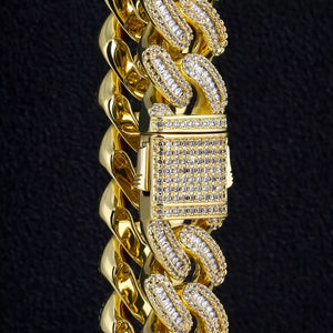 16mm 18k Gold Baguette Chain